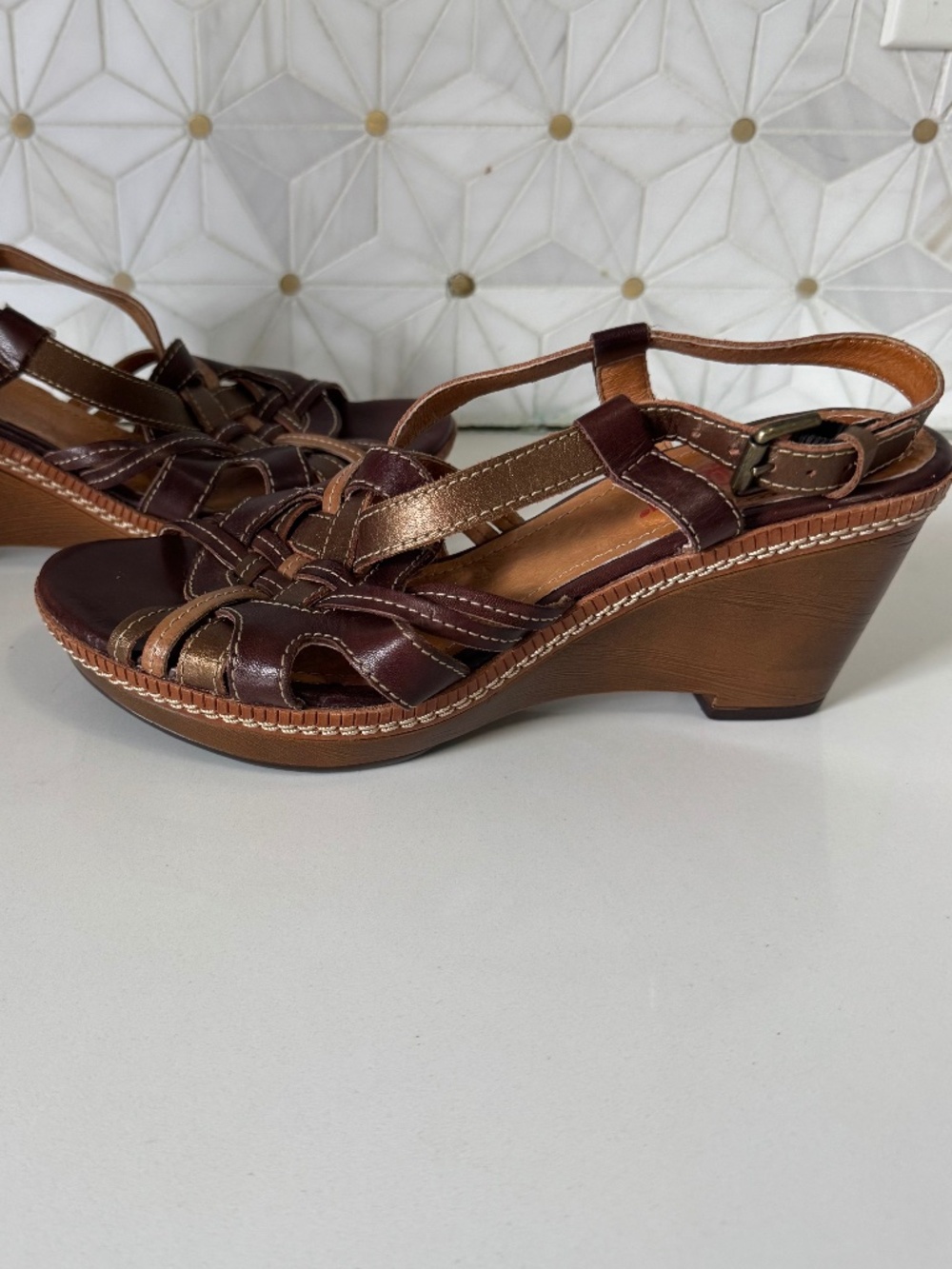 Summer Wedge Sandals Fun Pikolinos slingback/strappy Sz 40